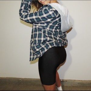 Green plaid LS hoodie shirt